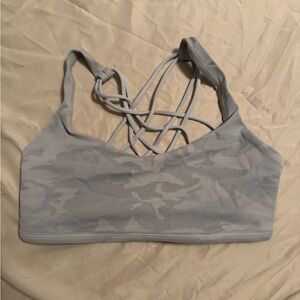 lululemon athletica Light Gray Camo Strappy Sports Bra